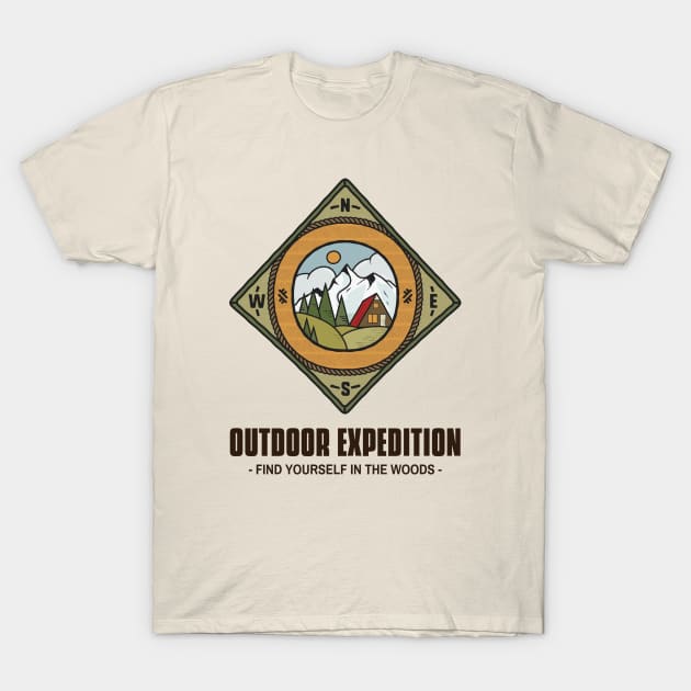 Outdoor Adventure Compass T-Shirt by Tip Top Tee's